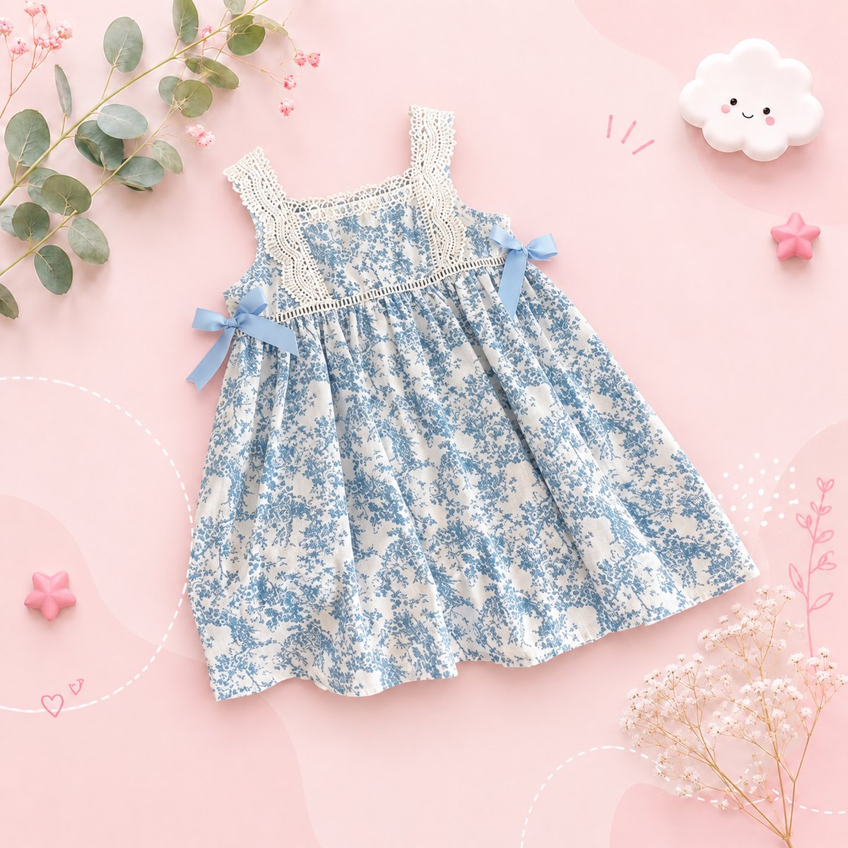 The Eleanor - Baby Girl Lace Halter Vest Bowknot Princess Dress