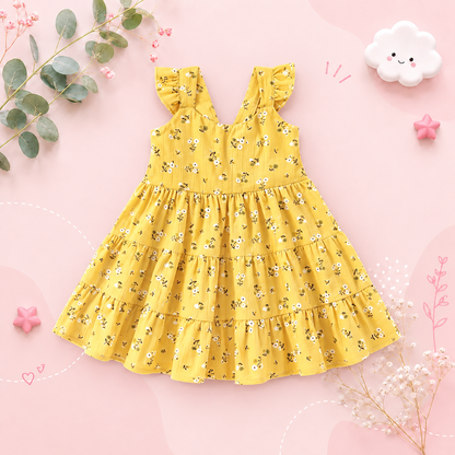The Loretta - Baby Girl Floral Sleeveless Dress Cute Summer Casual Outfit 1-6Y