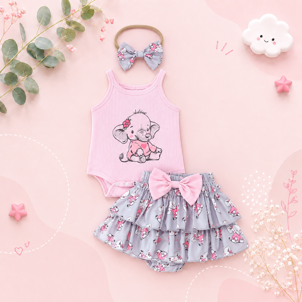 The Reyna - Baby Girl Bow Embroidered Net Dress Short Sleeve Summer Princess Wear