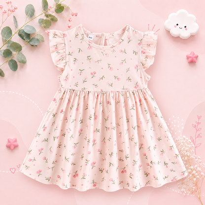 The Della - Baby Girls Summer Floral Dress Cotton Kids Clothing Cute Fashion Outfit