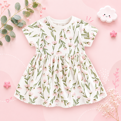 The Della - Baby Girls Summer Floral Dress Cotton Kids Clothing Cute Fashion Outfit