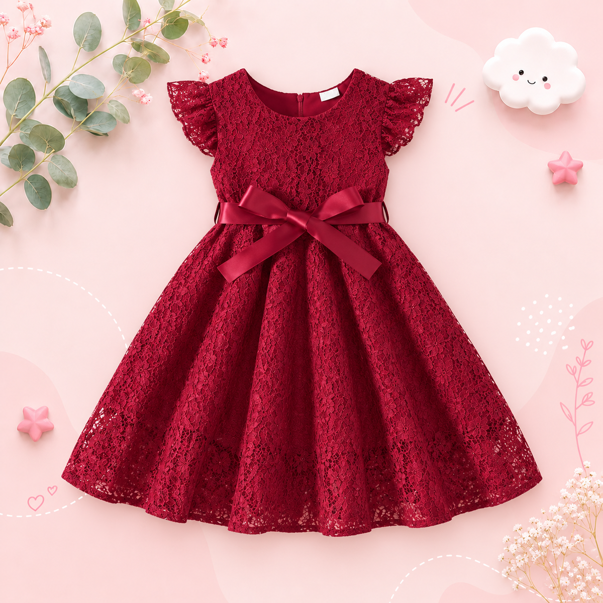 The Gracie - Baby Girl Candy Color Lace Dress