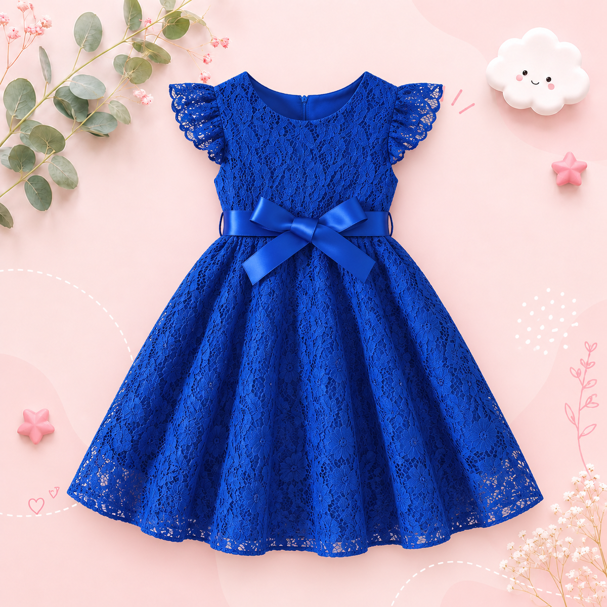 The Gracie - Baby Girl Candy Color Lace Dress