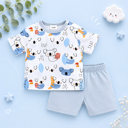 The Alejandro - Baby Boy Animal Koala Full Print Comfortable Short Sleeve Set