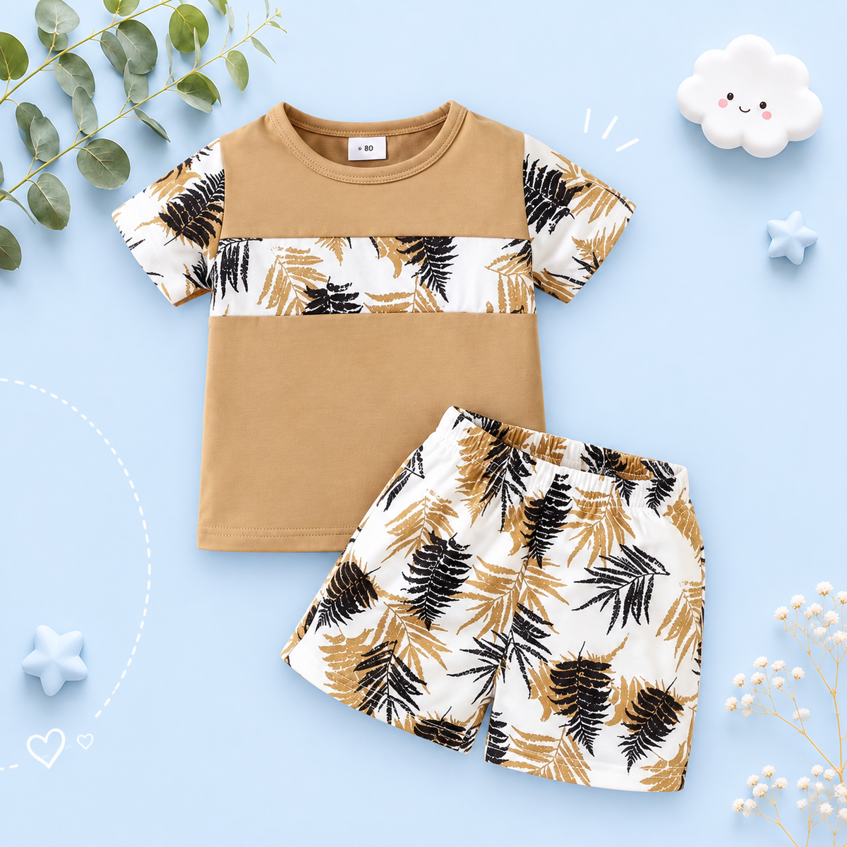 The Antonio - Baby Boy Beach Style Short Sleeves Top + Shorts