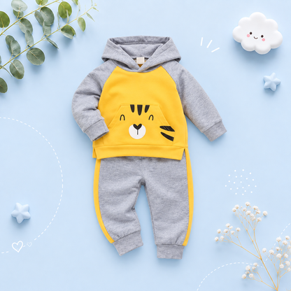 The Kyrie - Baby Boy  Cute Cartoon Long Sleeve Hoodie + Pants