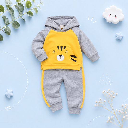 The Kyrie - Baby Boy  Cute Cartoon Long Sleeve Hoodie + Pants