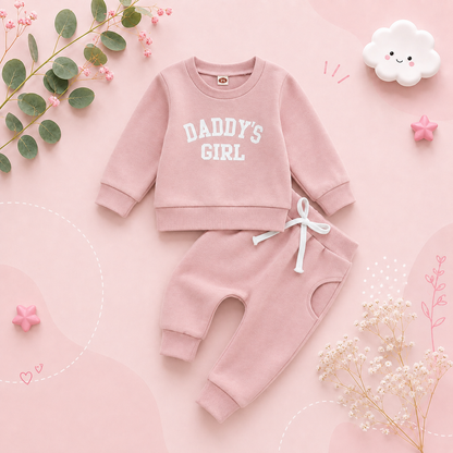 The Sydney - Baby Girl Daddy's Girl Print Sweatshirt + Pants