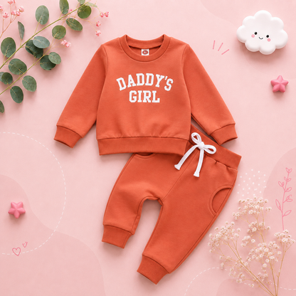 The Sydney - Baby Girl Daddy's Girl Print Sweatshirt + Pants