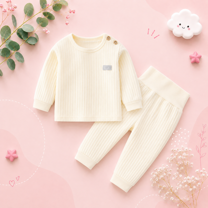 The Adriana - Baby Girl Solid Colour Thermal Pajama Sets