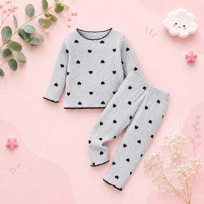 The Teagan - Baby Girl White Cherry Print Pajamas Set