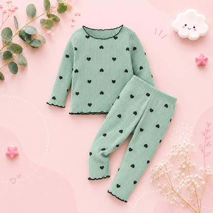 The Teagan - Baby Girl White Cherry Print Pajamas Set