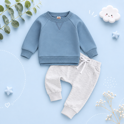 The Kash - Baby Unisex Long Sleeve Crewneck Pullover Sweatshirt Top + Jogger Pants