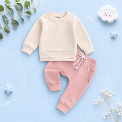 The Kash - Baby Unisex Long Sleeve Crewneck Pullover Sweatshirt Top + Jogger Pants