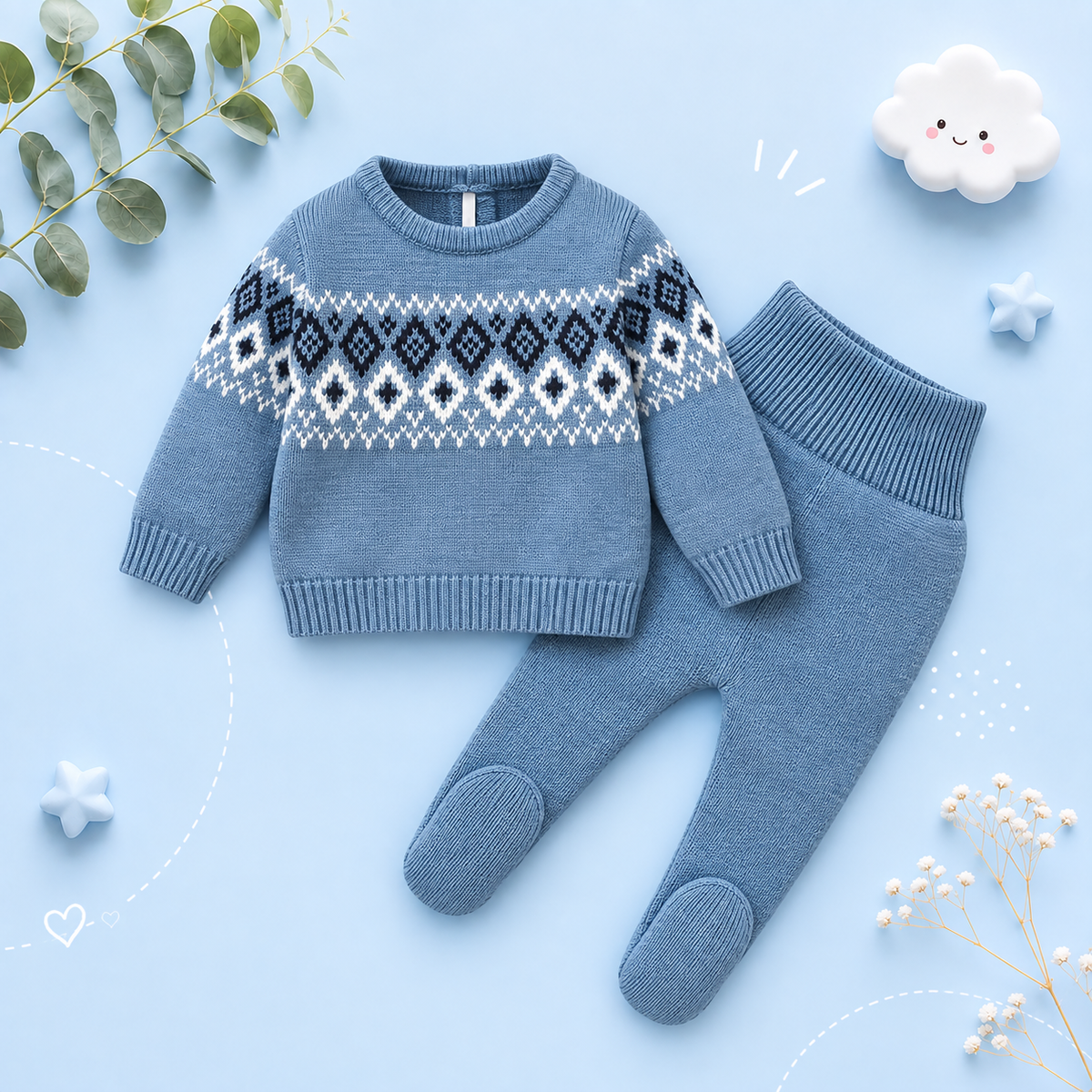 The Matthew - Newborn Baby Knit Sweater and Leggings Set Warm Autumn Winter Wear