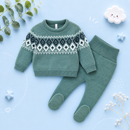 The Matthew - Newborn Baby Knit Sweater and Leggings Set Warm Autumn Winter Wear