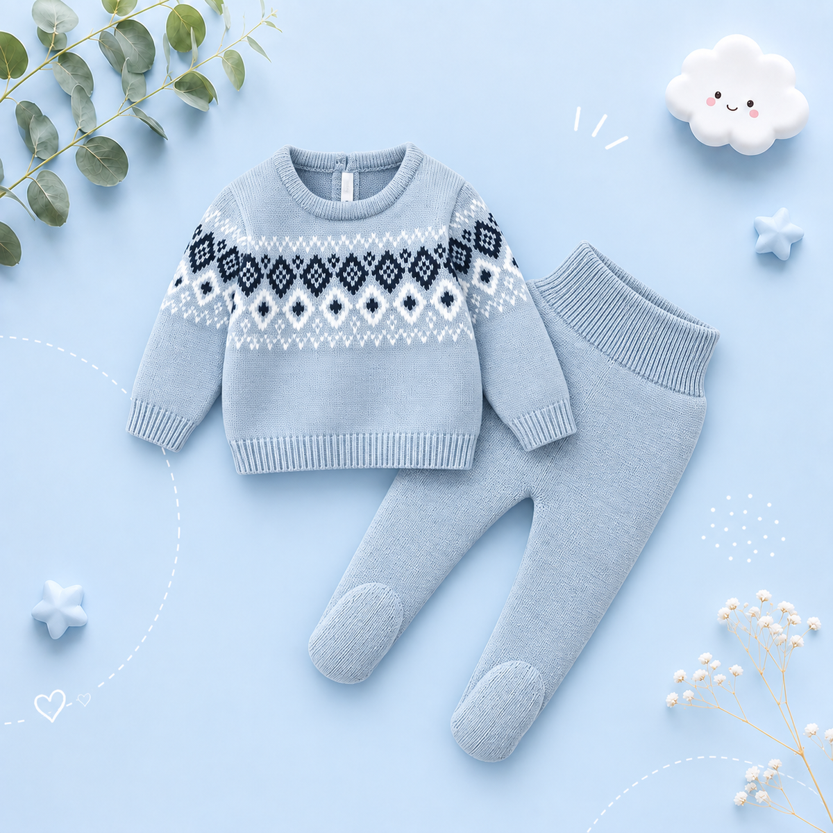 The Matthew - Newborn Baby Knit Sweater and Leggings Set Warm Autumn Winter Wear