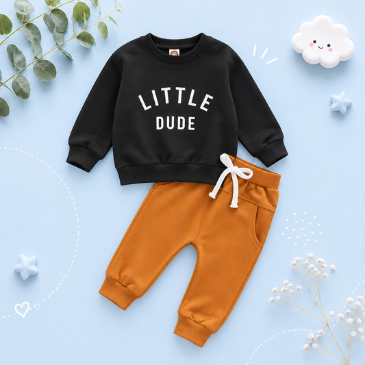 The Sebastian - Baby Boy Clothes Set Letter Long Sleeve Top + Pants Tracksuit Outfit 0‑3 Years