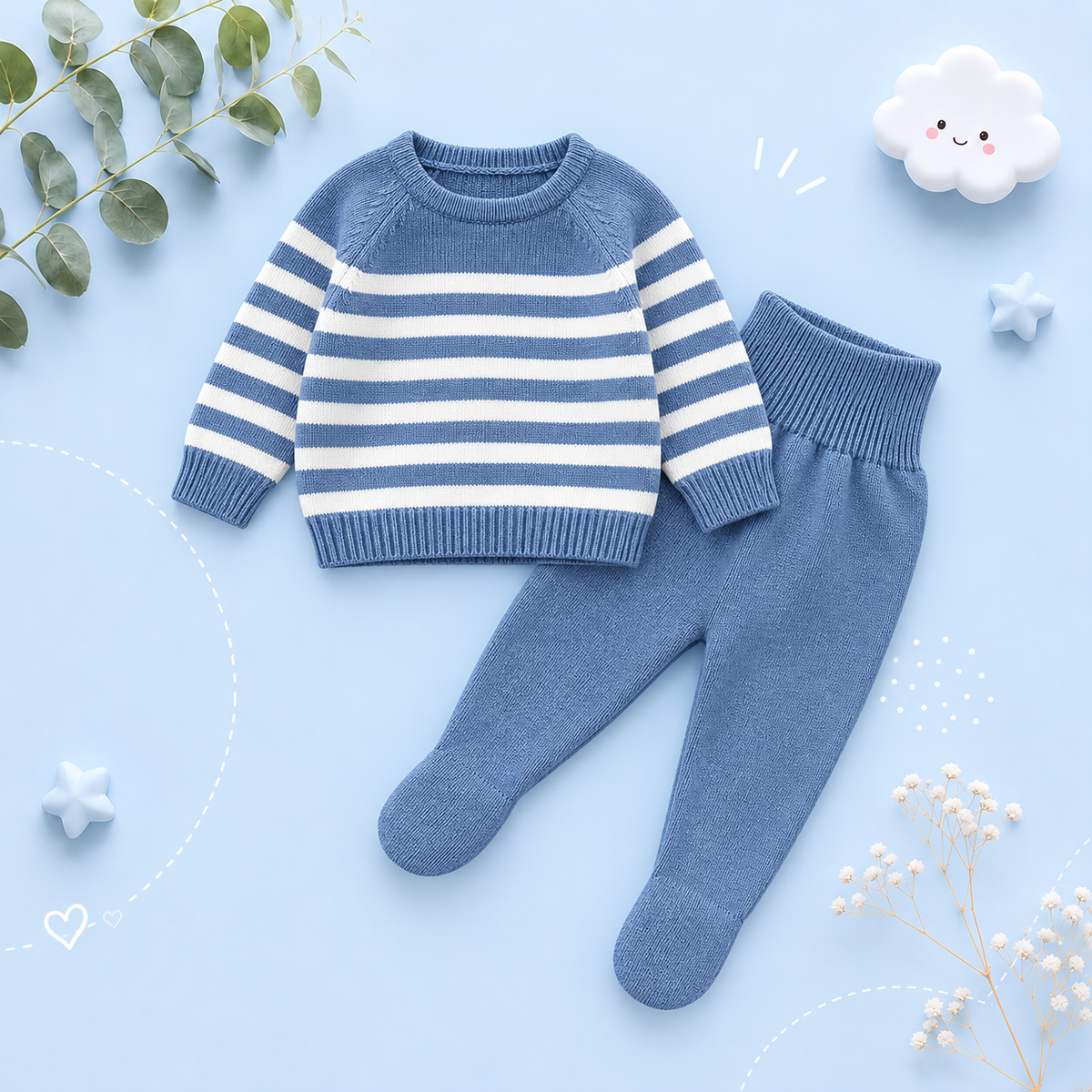 The Matthew - Newborn Baby Knit Sweater and Leggings Set Warm Autumn Winter Wear