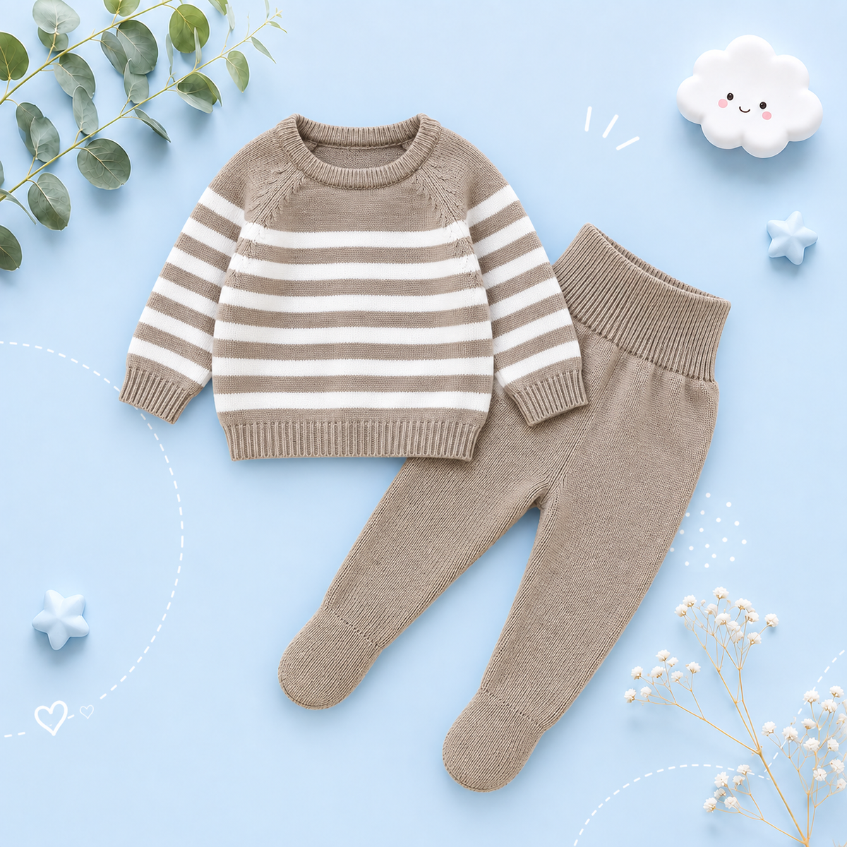 The Matthew - Newborn Baby Knit Sweater and Leggings Set Warm Autumn Winter Wear