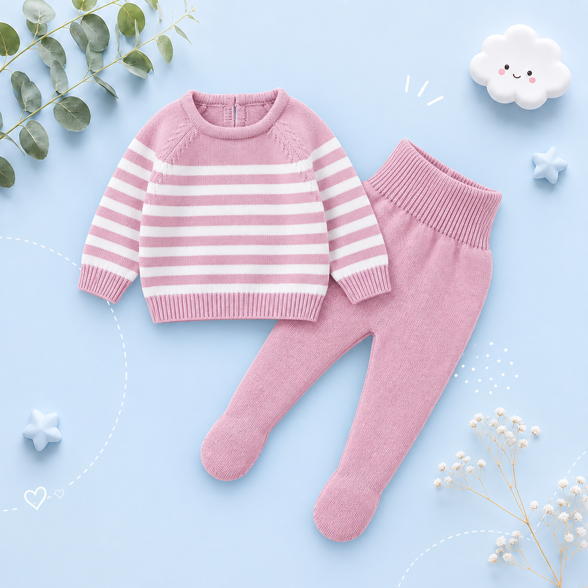 The Matthew - Newborn Baby Knit Sweater and Leggings Set Warm Autumn Winter Wear