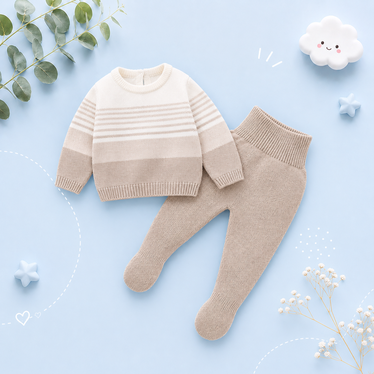 The Matthew - Newborn Baby Knit Sweater and Leggings Set Warm Autumn Winter Wear