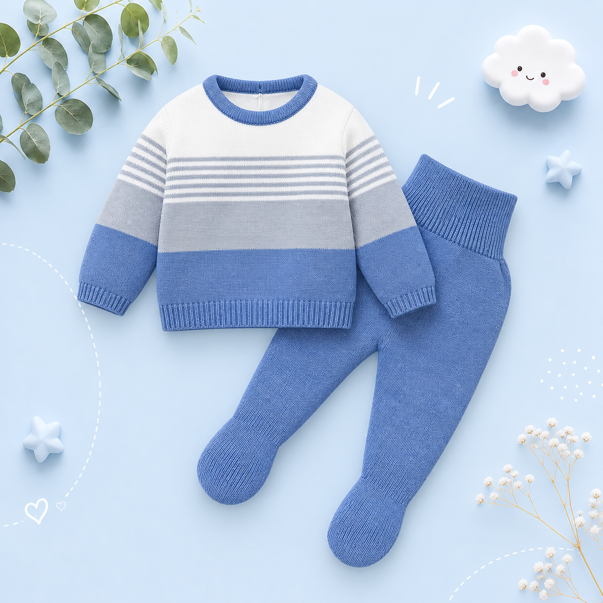 The Matthew - Newborn Baby Knit Sweater and Leggings Set Warm Autumn Winter Wear