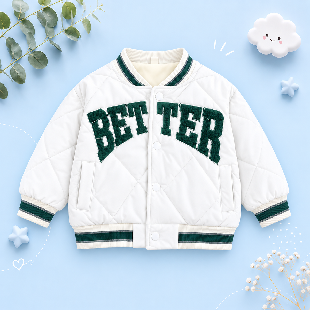The Jesse - Baby Boy "Better" Print Thicken Warm Jacket