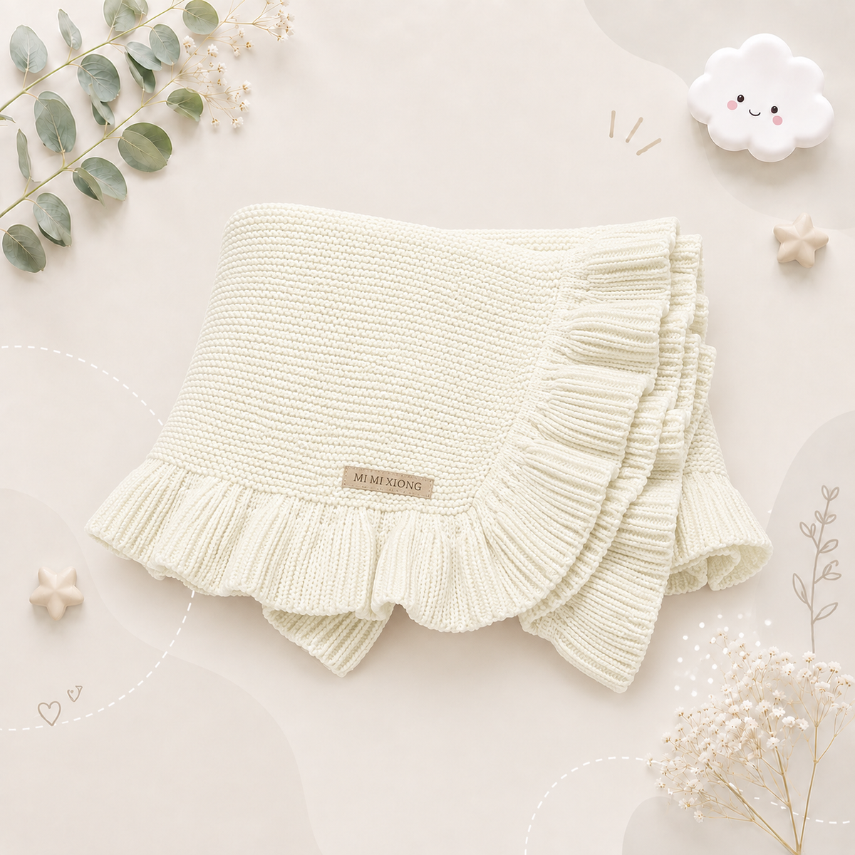 The Gregory - Knitted Baby Blanket 90×70cm – Soft Reversible Swaddle Wrap Sleepsack for Newborn Boys & Girls