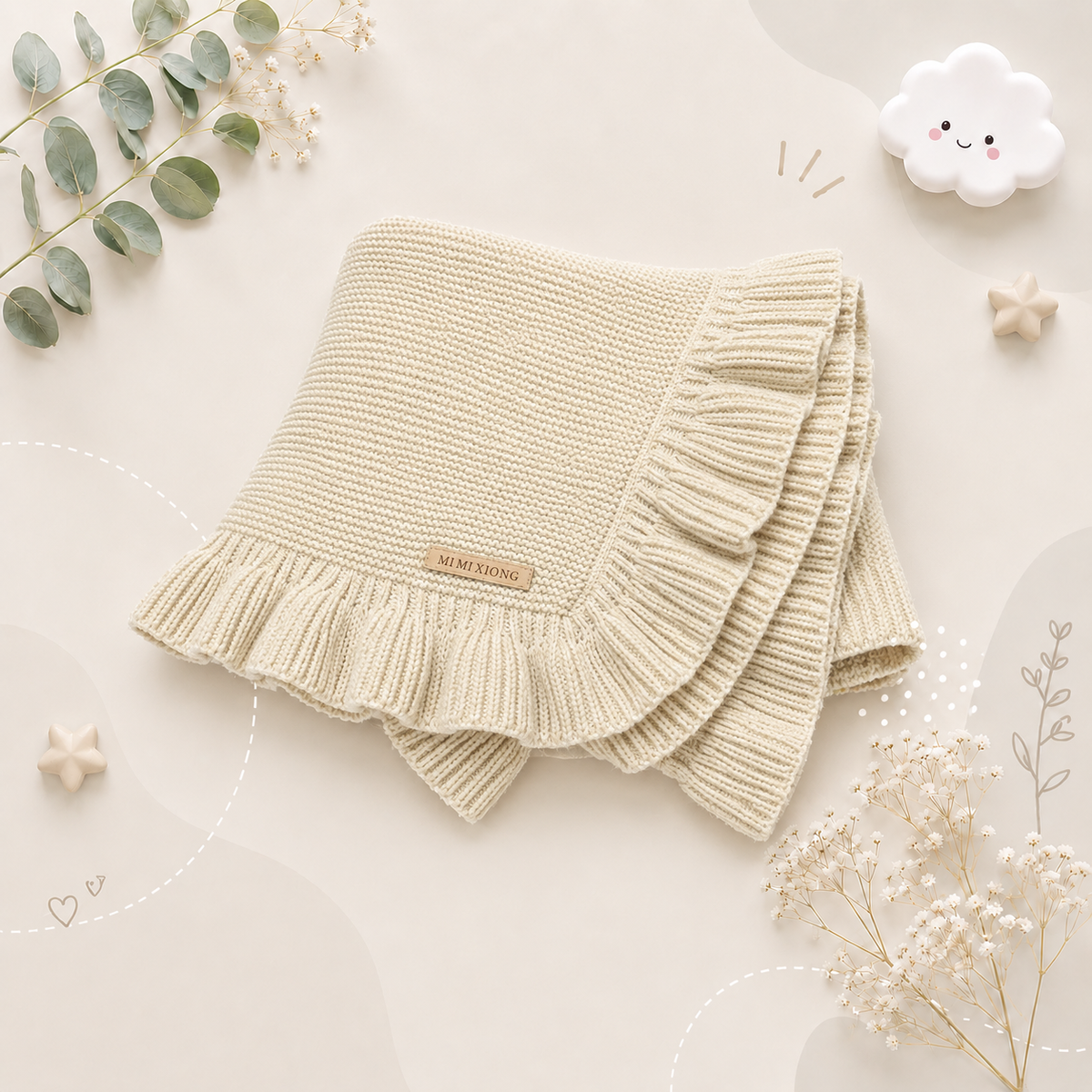 The Gregory - Knitted Baby Blanket 90×70cm – Soft Reversible Swaddle Wrap Sleepsack for Newborn Boys & Girls