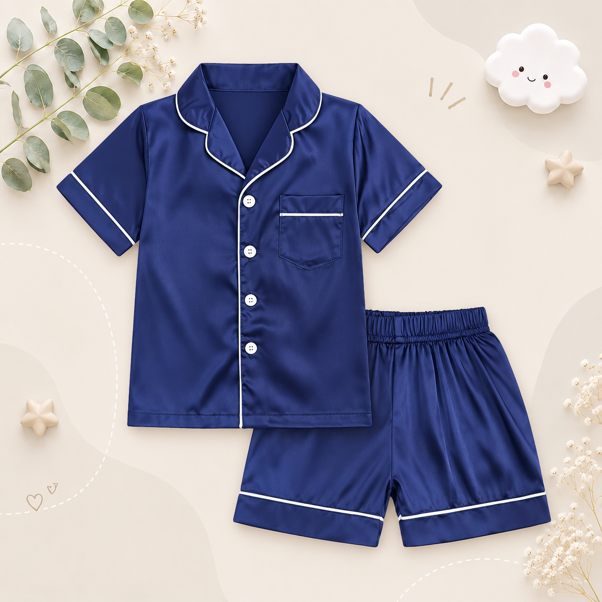 The Cohen - Baby Unisex Stain Silk Soft Solid Colour Pajama Set