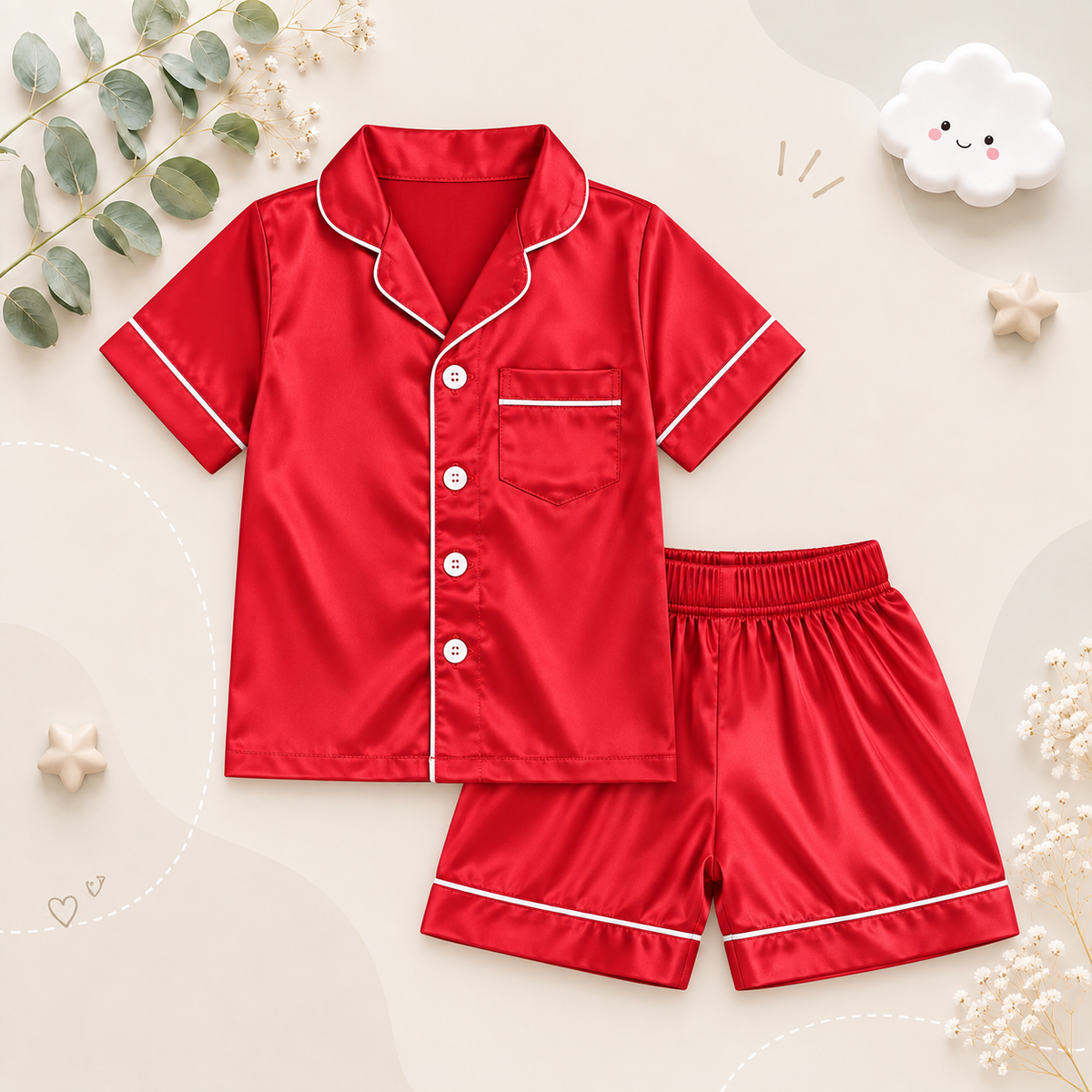 The Cohen - Baby Unisex Stain Silk Soft Solid Colour Pajama Set