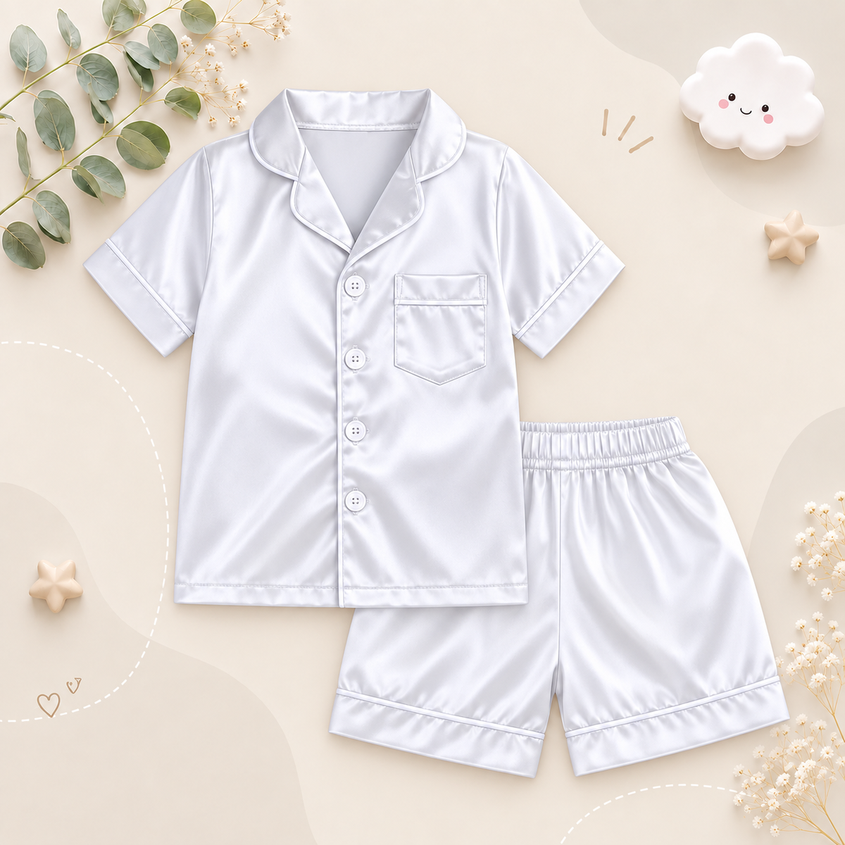 The Cohen - Baby Unisex Stain Silk Soft Solid Colour Pajama Set