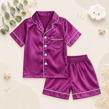 The Cohen - Baby Unisex Stain Silk Soft Solid Colour Pajama Set