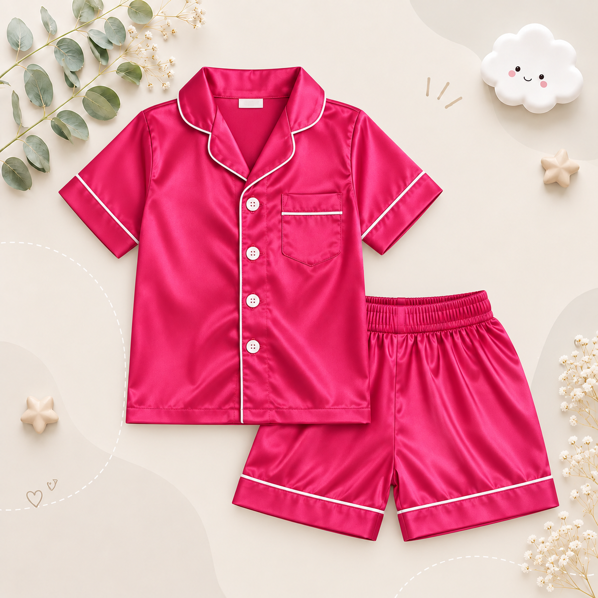 The Cohen - Baby Unisex Stain Silk Soft Solid Colour Pajama Set