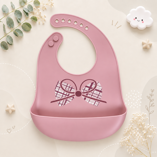 The Jackie - Baby Silicone Bib Waterproof Adjustable Feeding Bib Soft Food Catcher for Newborns