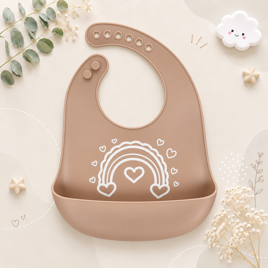 The Jackie - Baby Silicone Bib Waterproof Adjustable Feeding Bib Soft Food Catcher for Newborns