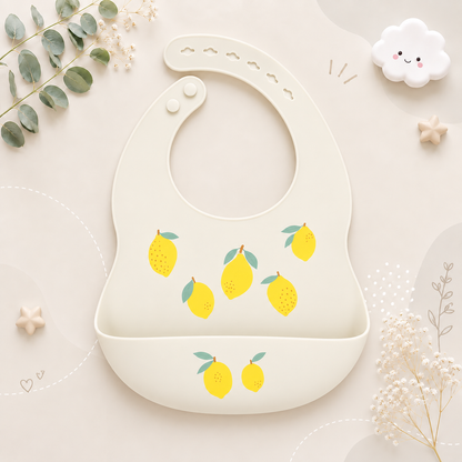 The Vesper - Baby Silicone Bib Waterproof Adjustable Cartoon Feeding Bib with Food Catcher 1PC