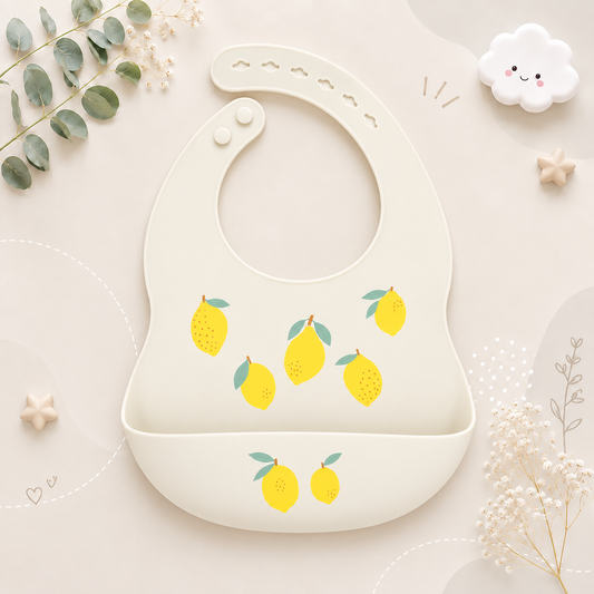 The Vesper - Baby Silicone Bib Waterproof Adjustable Cartoon Feeding Bib with Food Catcher 1PC