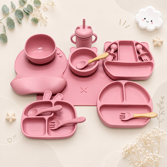 The Blake - Baby Silicone Feeding Set Suction Bowl Spoon & Fork Weaning Tableware