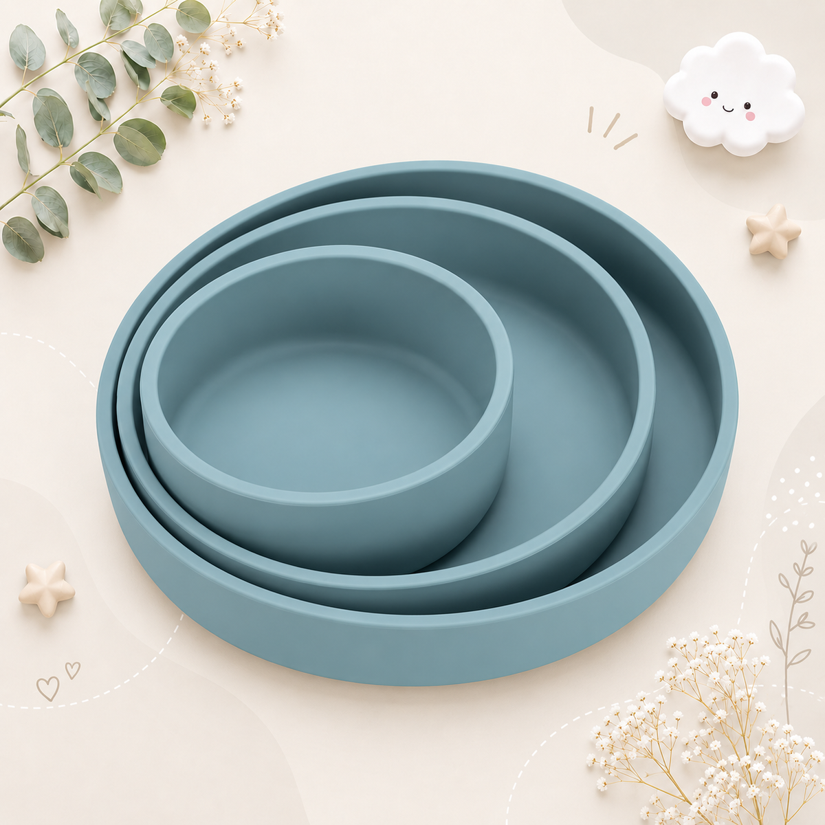 The Artemis - Baby 3PCS Weaning Feeding Set Plate Bowl & Utensils Toddler Tableware BPA Free