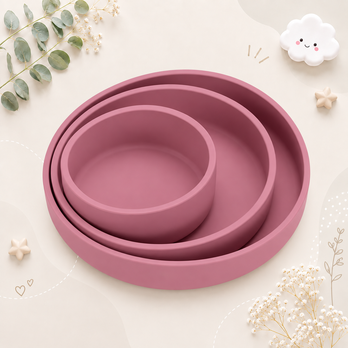 The Artemis - Baby 3PCS Weaning Feeding Set Plate Bowl & Utensils Toddler Tableware BPA Free