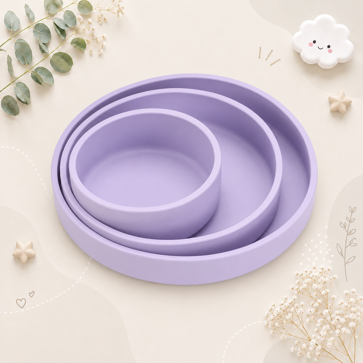 The Artemis - Baby 3PCS Weaning Feeding Set Plate Bowl & Utensils Toddler Tableware BPA Free