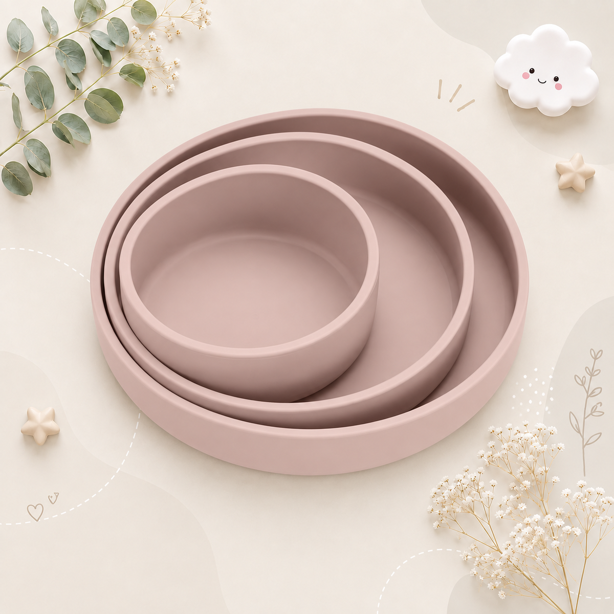 The Artemis - Baby 3PCS Weaning Feeding Set Plate Bowl & Utensils Toddler Tableware BPA Free