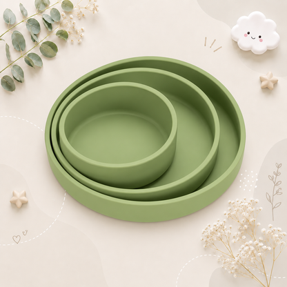 The Artemis - Baby 3PCS Weaning Feeding Set Plate Bowl & Utensils Toddler Tableware BPA Free