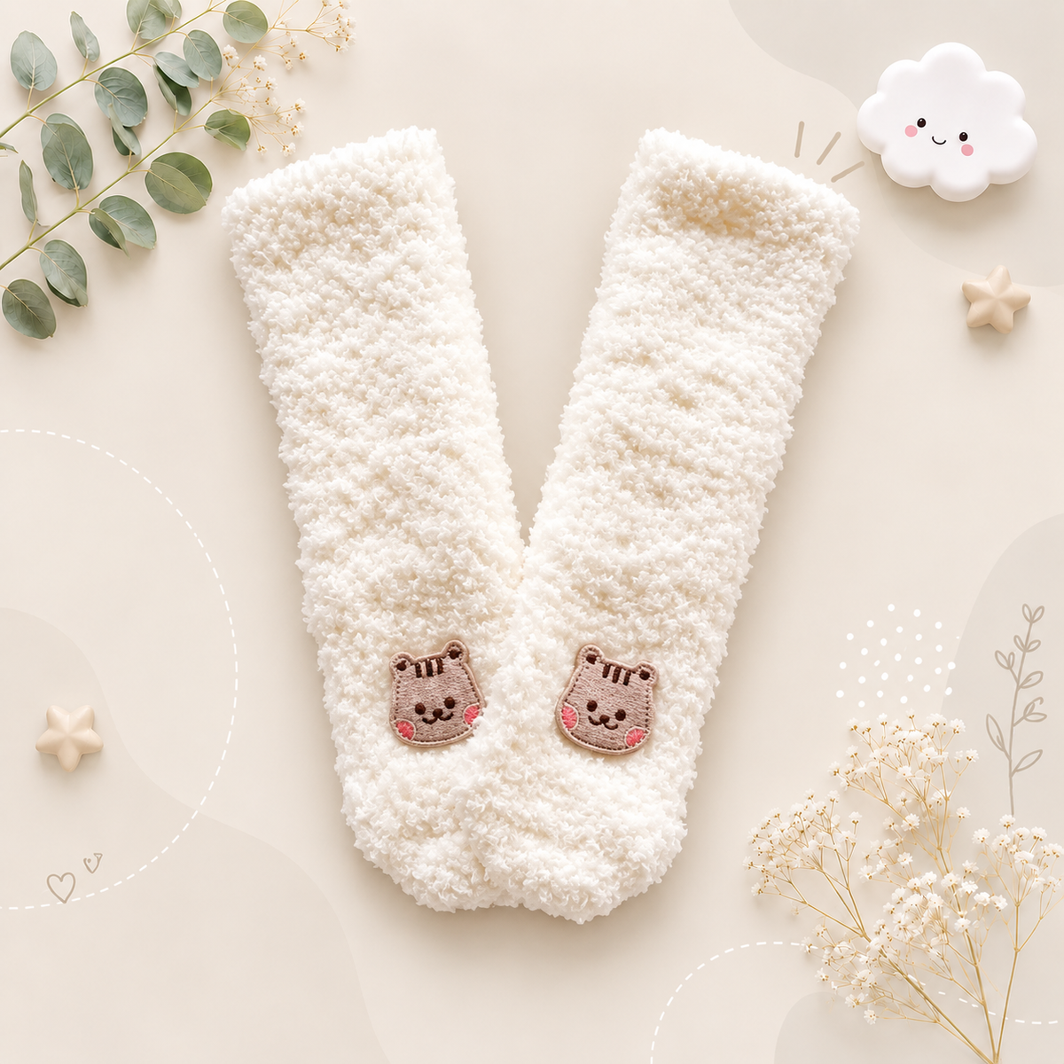 The Anahi - Baby Girl One Size Thick Warm Long Anti Slip Winter  Socks