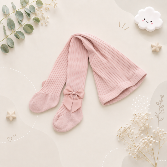 The Rylie - Baby Girl Tight Bow Pantyhose Solid Colour Tights