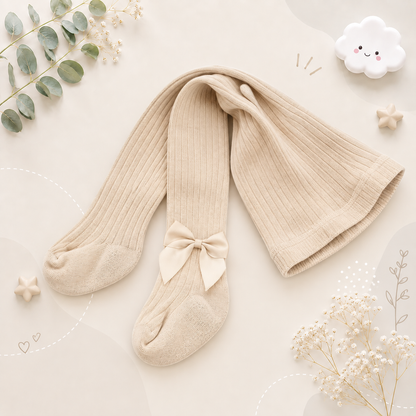 The Rylie - Baby Girl Tight Bow Pantyhose Solid Colour Tights