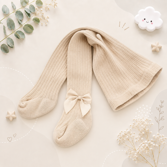 The Rylie - Baby Girl Tight Bow Pantyhose Solid Colour Tights
