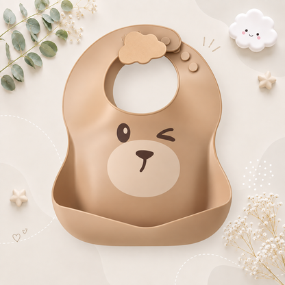 The Bowie - Waterproof Baby Silicone Feeding Bib Adjustable Soft Food Catcher for Babies & Toddlers
